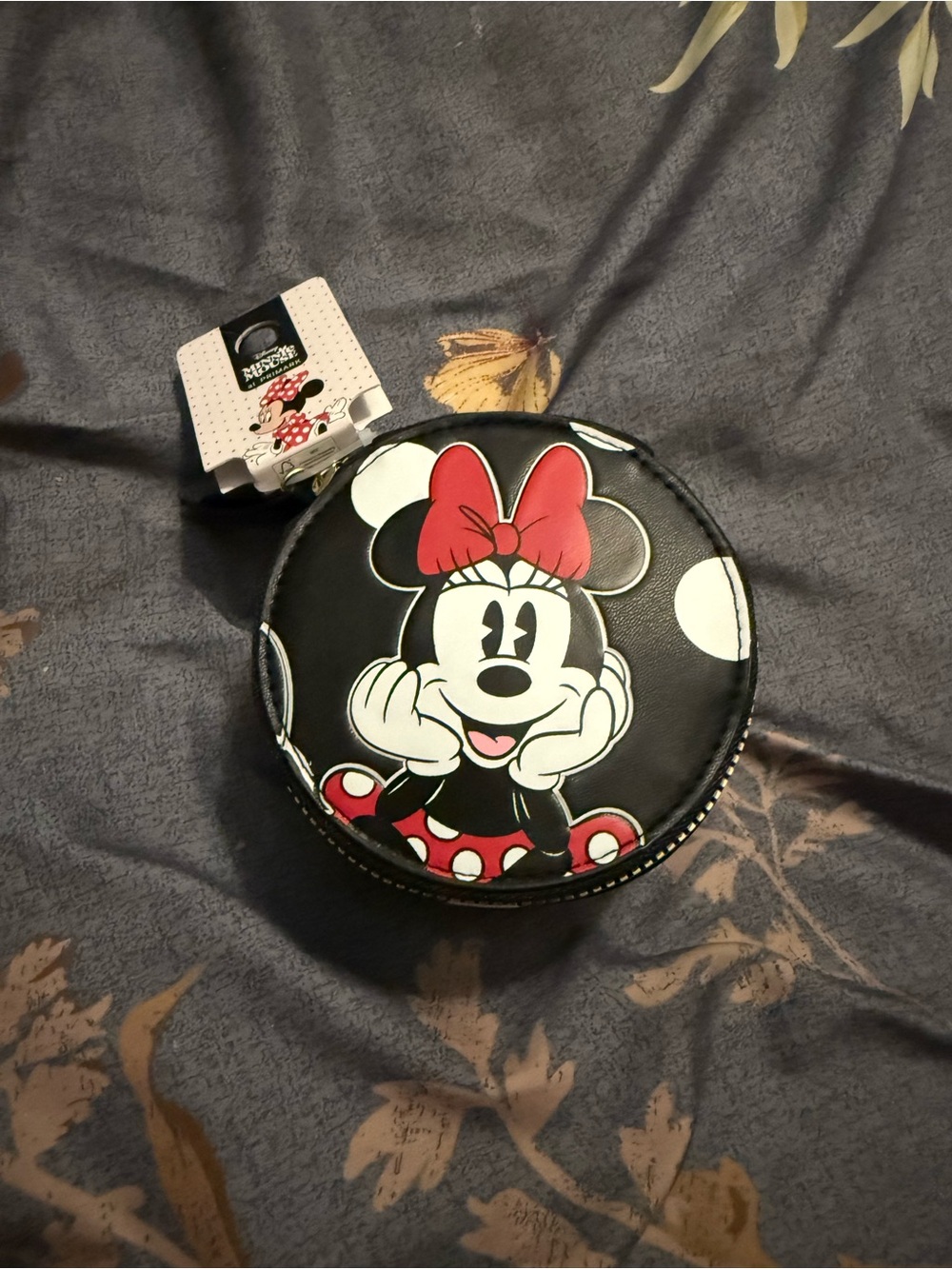Primark Minnie Mouse Black Red White Polka Dot Round Coin Purse